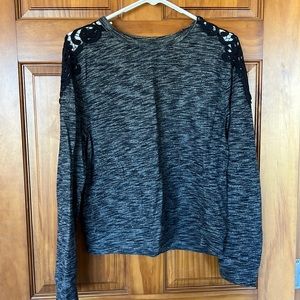 Hollister navy blue sweater with lace shoulders. Size XS, fits like S